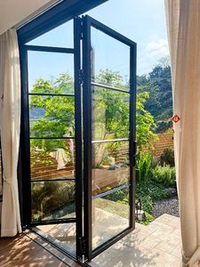 Sistema de Puertas Plegables Verticales Dobles <span class=keywords><strong>Tipo</strong></span> Acordeón, Diseño Impermeable, Vidrio Plegable, Puertas Modernas de Aluminio - Product Image 5