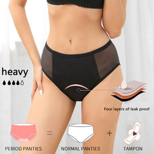 Culottes menstruelles taille haute 6XL grande taille, 4 couches anti-fuites, en Spandex et Nylon, vente en gros - Product Image 2