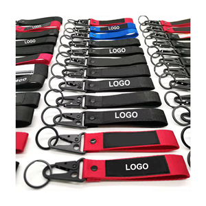 Tùy Chỉnh Thêu Logo Nylon Ngắn Móc Chìa Khóa Dây Buộc Đại Bàng Móc Xe Xe Máy Tên Thương Hiệu Keyring Carabiner Vải Keychain - Product Image 2