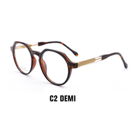 Nuevo Marco de Lentes Metálico Redondo TR, Ligero, Moderno para Mujer, Montura de Gafas para Uso Diario Informal, Lentes Ópticas para Mujer