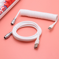 Câble de clavier en paracorde USB-C YC8, câble de connecteur aviateur, câble de clavier mécanique enroulé USB-C