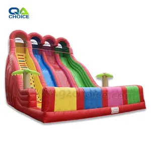 Tobogán inflable de arcoíris, doble carril, seco, gran oferta