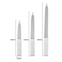 Lime à ongles double face en acier inoxydable de qualité professionnelle, outil de manucure réutilisable longue durée, lime à ongles de précision