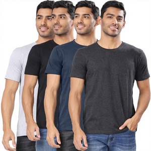 Camiseta de Jersey de Manga Corta con Cuello Redondo para Hombre, 100% Algodón, Corte Regular, Color Sólido, Ropa Casual, Diseño Transpirable de Punto - Product Image 2
