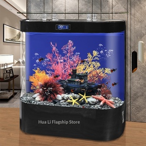 Aquarium Arowana Moderne Ovale en Bois pour Patio, Petit Modèle 2026 Nouvelle Arrivée, Sur Pied avec Filtre Arrière, Facile à Utiliser, Écologique - Product Image 3