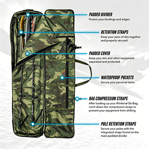 Sac de snowboard à roulettes OEM ODM, sacs de ski pliables personnalisés en PVC TPU imperméables avec roues, organisateur d'équipement de ski - Product Image 6