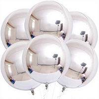 Ballon géant rond 4D de 32 pouces en Mylar métallisé argent et or pour la décoration du Nouvel An, des anniversaires, des mariages et de Noël