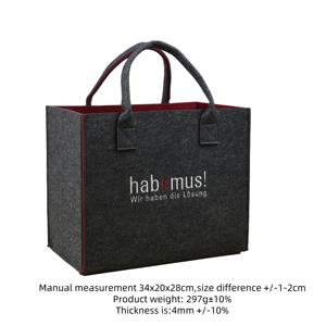 Custom High Quality PET Felt Tote Bag-Traditional Style Rectangle Shape with Embroidery for Shopping & <b>Gift</b> Use - Product Image 5