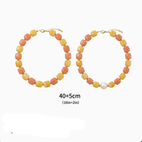 Collar de Resina Colorido para Mujer a Bajo Precio, con Diseño de Bloques de Color y Patrón de Mármol, Ideal para Vacaciones de Verano en la Playa