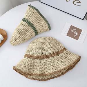 Chapeau de soleil d'été pour femme, casquette de plage, chapeau bob souple, chapeau de paille pliable au crochet - Product Image 3