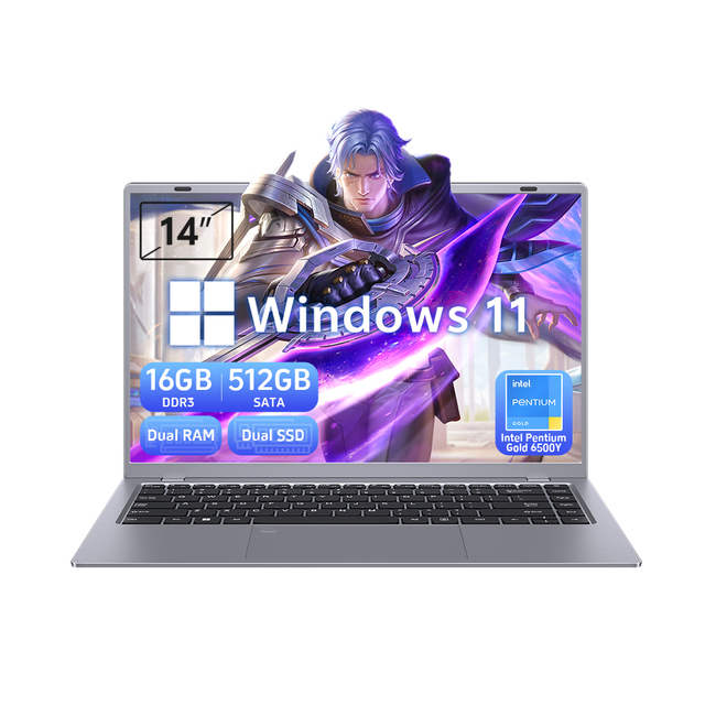 14 Inch New Business Laptop Intel Pentium Gold 6500Y Windows 11 Pro Laptops Brand New Factory Customised Laptops