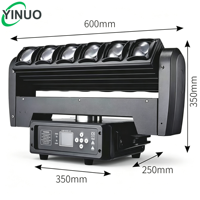 Yinuo Nouvelle Lyre LED Double Face 6x40W RGBW à Rotation Illimitée, Stroboscope Matriciel DMX512 pour Scène DJ, KTV et Discothèque