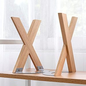 X-Shaped Wooden Desktop <b>Bookend</b> For Books And School Supplies Organizer - Product Image 1
