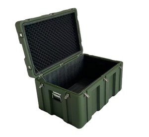 Caja de almacenamiento grande personalizada DF0721 de plástico negro verde oliva de 180L 188L, impermeable, para transporte y almacenamiento. - Product Image 1