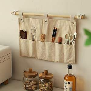 Sacs de rangement suspendus en toile, rectangulaires, avec crochets réglables, organisateur multifonctionnel pour la cuisine, à suspendre à la porte - Product Image 3