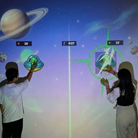 Jeu interactif mural de projection de balles à lancer en intérieur pour enfants, jeu de projection au sol, Naughty Fort Paradise