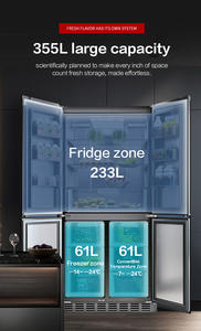 355L aço inoxidável francês porta Frost-Free built-in refrigerador de 30 polegadas cozinha Design com fonte de energia elétrica - Product Image 6