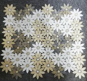 กระเบื้องโมเสคหินอ่อนธรรมชาติลายดอกไม้แบบฉีดน้ำ สำหรับตกแต่งผนังห้องนอน ระเบียง ห้องน้ำ ภายในอาคาร - Product Image 2