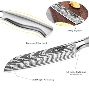 Toptan üst satıcı mutfak bıçakları paslanmaz çelik içi boş kolu şef bıçağı hediye kutusu ile