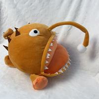 Nouvelles pantoufles réalistes en forme de monstre de mer profonde, animaux marins, poisson-diable, poisson-lanterne, jouets en peluche