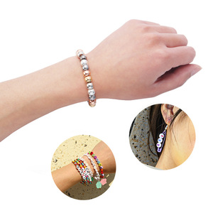 Cuentas de agujero recto <span class=keywords><strong>CCB</strong></span> de 6/8/10/12/14mm, chapado de plástico ecológico, cuentas de agujero grande de oro, accesorios de joyería DIY - Product Image 3