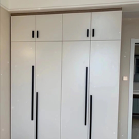 Armoire Modulaire Moderne pour Chambre d'Hôtel en MDF Blanc, Marbre, Rotin, Gris, Frêne, Verre, Style Industriel