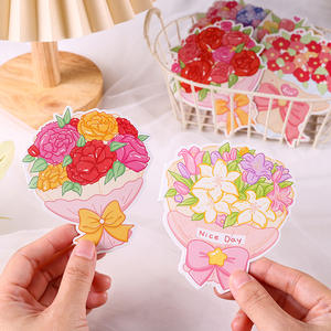 บัตร<span class=keywords><strong>อวยพร</strong></span>วันหยุดพับได้ดอกไม้การ์ตูนช่อดอกไม้ขอบคุณการ์ด<span class=keywords><strong>อวยพร</strong></span>พับได้บัตรสากลบัตรของขวัญร้านดอกไม้ - Product Image 5