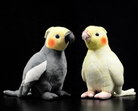 Réaliste jaune calopsitte oiseau jouets en peluche vraie vie Mini perroquets peluche Animal jouet anniversaire cadeaux de noël pour les enfants