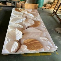 Lembaran Marmer Anti Api 7D UV Ukuran Besar 1220x2900mm Untuk Pelapis Dinding Interior Kantor Komersial