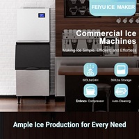 Machine à glaçons cubiques commerciale automatique 800 lb/24h, moteur en acier inoxydable 304, pompe Emerson à économie d'énergie, refroidissement haute performance air/eau