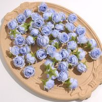 Bunga Mawar Kecil Buatan Tangan Modern Impor, Kepala Mawar Kecil dari Kain Sutra, DIY untuk Dekorasi Pernikahan, Hari Valentine, Fotografi, Bunga Palsu