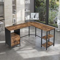 Bureau d'ordinateur extensible en forme de L avec cadre en métal Table d'angle de jeu de bureau à domicile facile à assembler