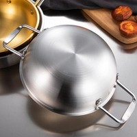 Wajan Paella Stainless Steel Grosir Pabrik Gaya Korea, Wajan Penggorengan Seafood, Peralatan Masak Dapur, Wajan Induksi
