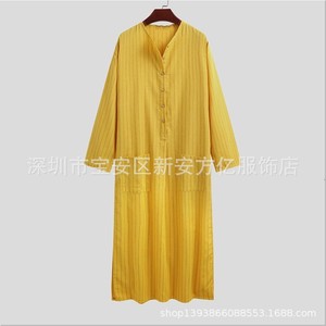 Abbigliamento etnico medio oriente Oman Robe da uomo in poliestere girocollo arabiano Robe Turks uomo Thobes abbigliamento islamico - Product Image 2