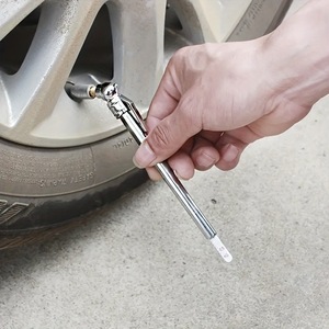 Tire Pressure Gauge <b>Pen</b> 8 In Stainless Steel Universal Car Tire Pressure Meter Portable Black And <b>Silver</b> - Product Image 3