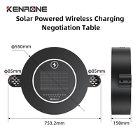 Table ronde solaire pour espaces publics avec verrouillage par mot de passe, chargement sans fil pour téléphone et tiroir de rangement pour places publiques et sites touristiques