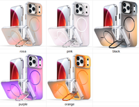 Coque magnétique antichoc pour iPhone 18 Pro avec support d'objectif et béquille, compatible iPhone 18, 17, 16 Pro Max