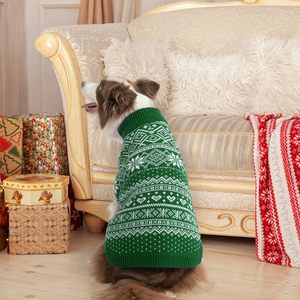Suéter de Invierno para Perros de Raza Grande, Estilo Nórdico Clásico, Jersey Tejido para Mascotas con Cuello Alto, Ropa para Clima Frío - Product Image 1