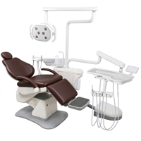 Fauteuil dentaire avec compresseur intégré, pièce à main, crachoir en céramique, lampe LED, plateau à instruments et système de livraison pour clinique dentaire