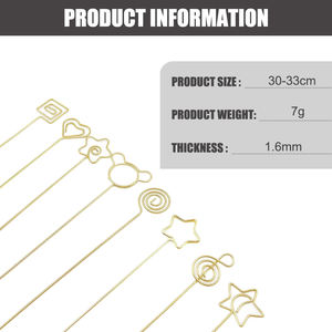 Porta Tarjetas de Alambre Metálico de 13 Pulgadas, Redondo, con Forma de Corazón, con Clip Floral, para Manualidades, Ramos, Notas, Tarjetas de Visita - Product Image 2