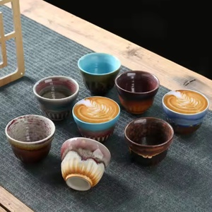 120ML Kung Fu Retro Master <b>Cup</b> Tea <b>Cup</b> Handmade Japanese Style Single <b>Ceramic</b> <b>Cup</b> and Saucer Vintage Design Home Drinkware - Product Image 6