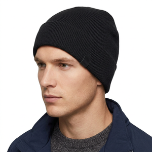 หมวกไหมพรมฤดูหนาวแบบ unisex สำหรับขายส่ง ปักโลโก้ได้  ผ้าอะคริลิกหนานุ่ม อุ่นสบาย สีพื้น โพลีเอสเตอร์/คอตตอน เหมาะสำหรับไปเที่ยวทะเล - Product Image 1