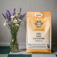 Litière pour chat en tofu écologique, sans poussière, à forte absorption, jetable dans les toilettes, sable naturel à base de soja, formule personnalisée OEM ODM disponible