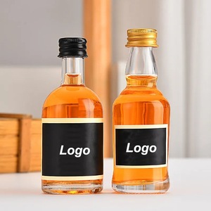 50ml Bebida alcohólica Zumo <span class=keywords><strong>Bebidas</strong></span> Licor Vino Whisky Pequeña Mini botella de vidrio de muestra con tapa - Product Image 2