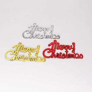 En gros 14cm Joyeux Noël Galvanoplastie Anglais Lettre Plaque pour Arbre De Noël Paquet et Paquet Pendentif Décorations - Product Image 6
