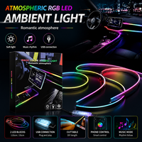 Lumière ambiante LED universelle pour tableau de bord de voiture, alimentée par USB, synchronisation musicale, bande lumineuse décorative RGB