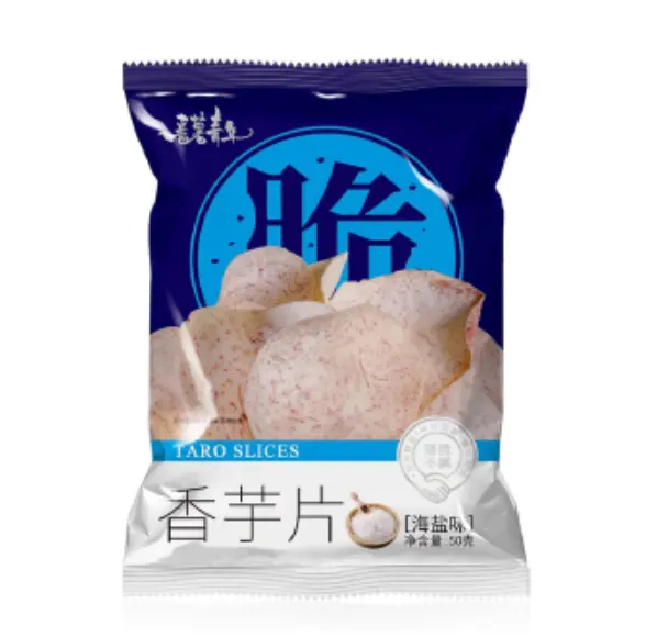 Sabor a sal marina Crujiente Delicioso Taro Chip Patata dulce/Taro Chip con sabor a sal marina Paquete de bolsa Sabor a sal marina Puré de taro Chip