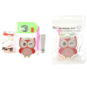 3D hiboux DIY Diamant Art <span class=keywords><strong>Peinture</strong></span> Kits À La Main Porte-clés Jouet Porte-clés Éducatif Et Créatif Pâte Jouets pour Enfants Garçons Et Filles - Product Image 2