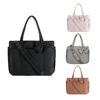 Sac fourre-tout matelassé en nylon avec logo personnalisé pour femmes, grande capacité, sac à main pour ordinateur portable, fermeture éclair, sac de voyage, de travail, de sport
