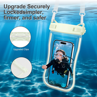 Pochette Téléphone Étanche Lumineuse avec Film de Transmission de Lumière à 99% pour Vidéo 4K, Sac Étanche IPX8 30M avec Fenêtre Tactile